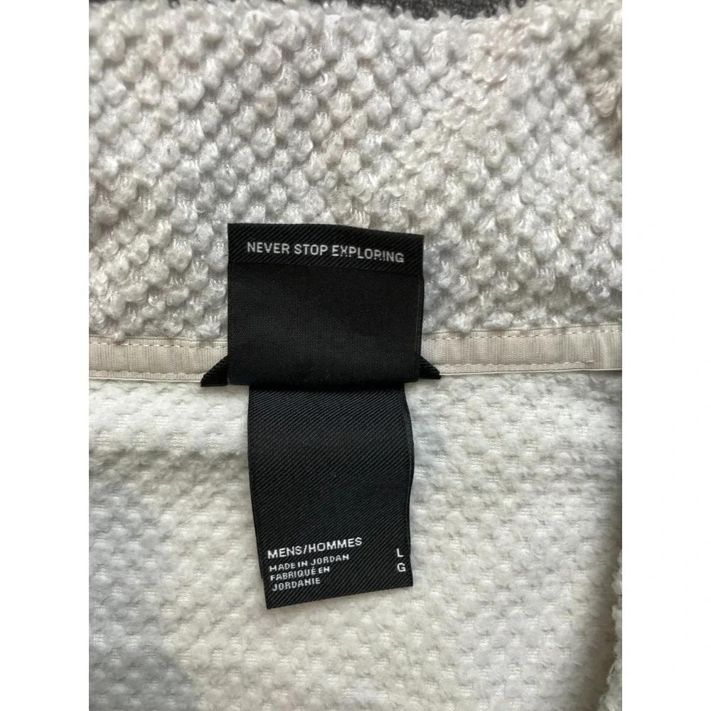 The North Face Fleece Jacket Mens Large Beige Stretch Thumbhole Sleeve Full Zip‎